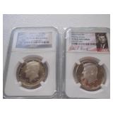 2 Half dollars 15S Clad, 22S Clad both PF70 1