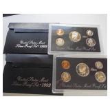 2 Silver mint proof sets 1992, 1993 Ea Each x 2