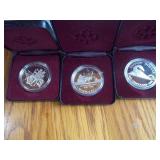 3 Canada Silver dollars 1986,87,90 Ea Each x 3