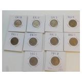 10 Buffalo nickels