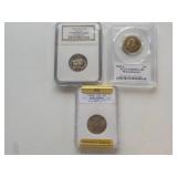 3 State quarters 99P,2000S, 2006S Clad grading