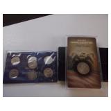 1984 Comme. Half & 5 2001 State Quarters Half is