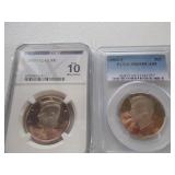 2 Half Dollars 84S PR64, 03S clad Ultra cameo Ea