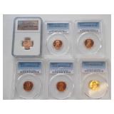 6 Pennies Cents 2002S,05S,06S,07S,08S 1st Day 90