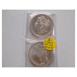 2 181 S Silver Dollars MS62-63 EA Each x 2