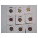 9 Indian head pennies