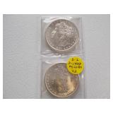 2 1881 S Silver dollars MS62-64 EA Each x 2