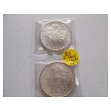 2 1882 S Silver Dollars MS62-63 Ea Each x 2