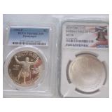 2 Silver Dollars 1996P Paralympic PR69, 14
