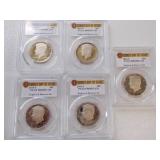 5 1st Day Issue Half Dolalrs , 20 & 19S PCGS PR69