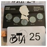 1943 STEEL CENT SET
