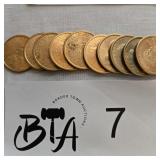 COLLCTION OF GOLD COLOR DOLLAR COINS