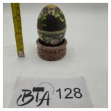 CHINESE CLOISONNE ENAMEL EGG--STAND NOT INCLUDED