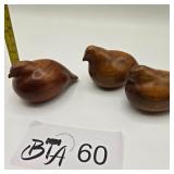 HAND CARVED BOBWHITE QUAIL FIGURINES