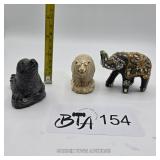 SEAL LION / BEAR/ BEADED ELEPHANT