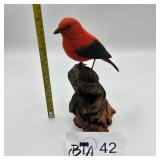 HAND CARVED MALE SCARLET TANAGER