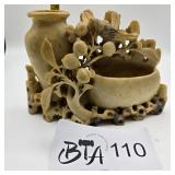 CHINESE HAND-CARVED SOAPSTONE BUSH/POT/ VASE