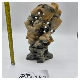CARVED SOAPSTONE W/ FISH & FROGS