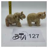 SOAPSTONE HAND CARVED ELEPHANTS