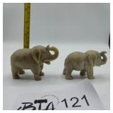 HAND CARVED ELEPHANTS--SOAPSTONE