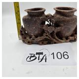 HAND-CARVED CHINESE SOAPSTONE DOUBLE VASE
