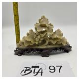 CHINESE SOAPSTONE CARVING W/ GRAPEVINE