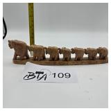 HAND-CARVED SOAPSTONE ELEPHANT FAMILY