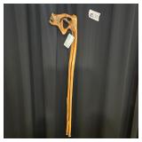 ONE PIECE CANE, SIGNED, TURQUOISE INLAY