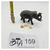 COLLECTION OF 4 ELEPHANTS-UNKNOWN MATERIAL