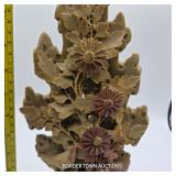 CHINESE CARVED SOAPSTONE W/ CHRYSANTHEMUMS