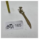 WAYANG BRASS LETTER OPENER W/ FIGURE