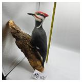 HAND CARVED PILEATED WOODPECKER