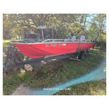 BOAT, TRAILER, AND MOTOR (RUNS, GOOD TITLE)