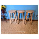 SET OF THREE BAR STOOLS