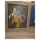 Figurative Painting of a Bearded Figure with Vario