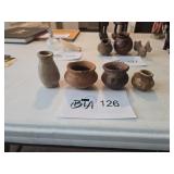 Assorted Miniature Unglazed Pottery Vessels - Lot