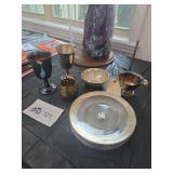 Mixed Lot of Metal and Glass Decorative Tableware,