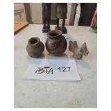 Set of Three Ancient Style Clay Pottery Pieces