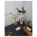 Assorted Carved Wooden Bird Figures