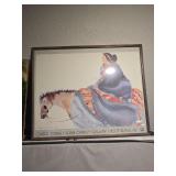 Framed Carol Grigg 'Navajo' Print, Woman on Horse
