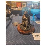 Bronze Toned Seated Female Figural Sculpture