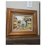 Framed H. Hargrove Schoolhouse Village Scene Print