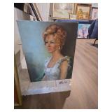 Vintage Half-Length Portrait Painting of a Woman