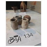 Four Miniature Decorative Pottery Vases