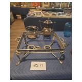 Ornate Silver Plate Serving Set with Chafing Dish
