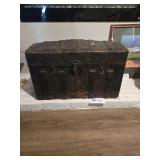 Antique Distressed Dome Top Travel Trunk