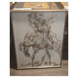W. Kury Ttowmez 1974 Sketch of Rider on Horse