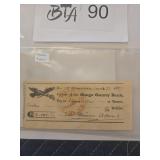 James Fenimore Cooper Signed 1837 Personal Check