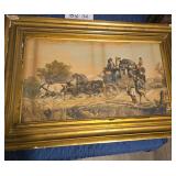 Framed Horse-Drawn Carriage Print