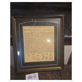 Framed Replica of The Declaration of Independence